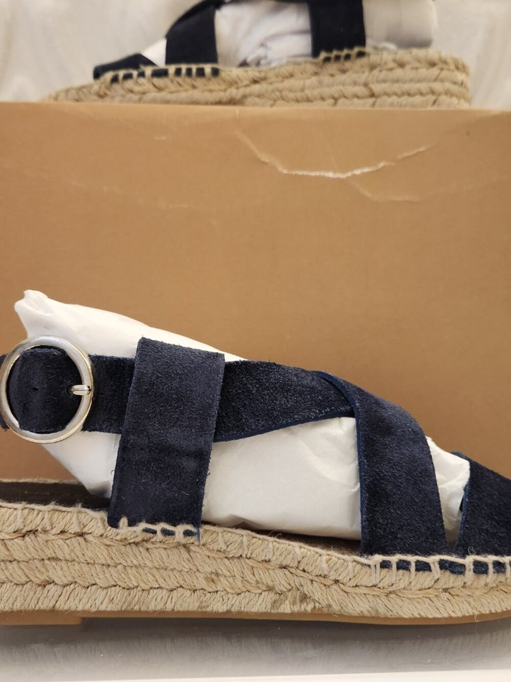 Via Spiga Suede Espadrille Sandals. Gia. Size 7. Marlin Blue.